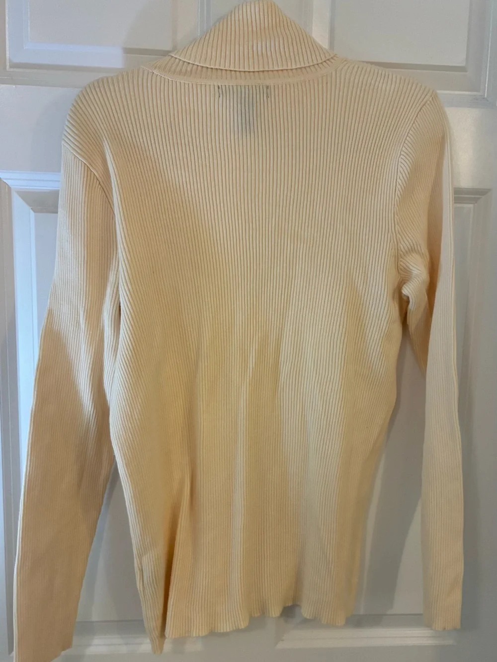 Lauren Ralph Lauren Cream Ribbed Turtleneck Sweater XL